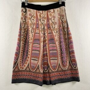 Milly Womens Paisley Silk Skirt Size 4 Boho Luxe Y2K Festival Artsy USA Designer